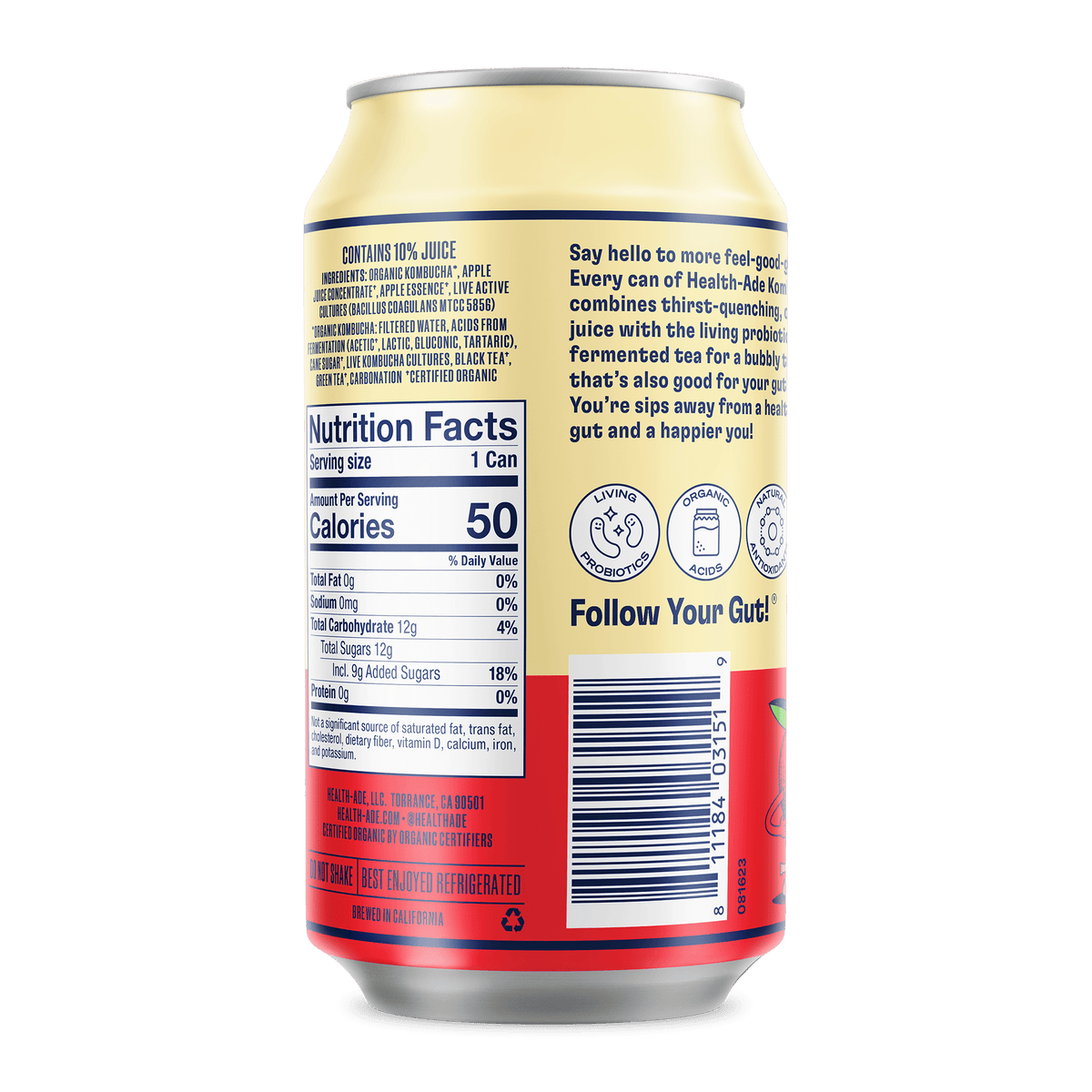 Health-Ade Kombucha in Cans — Pink Lady Apple (12-pack, 11.5oz)