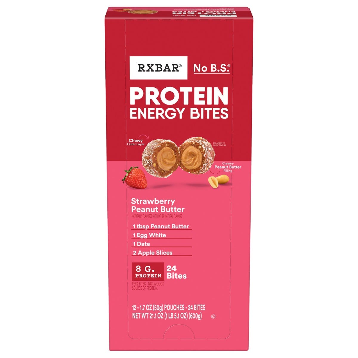 RXBAR Protein Energy Bites - Strawberry Peanut Butter (12 Pouches)
