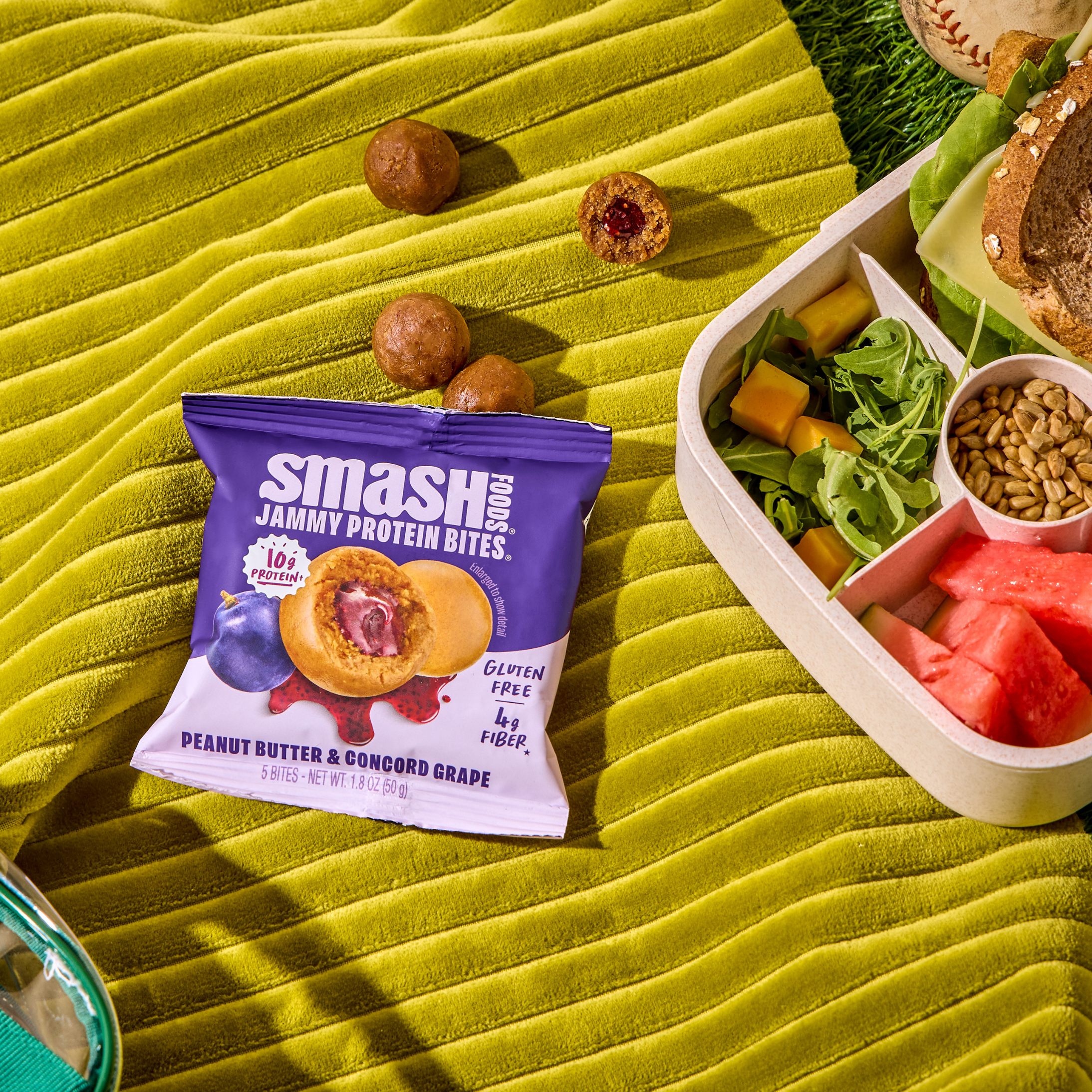 Peanut Butter & Concord Grape Jammy Protein Bites | Case of 48 Bags