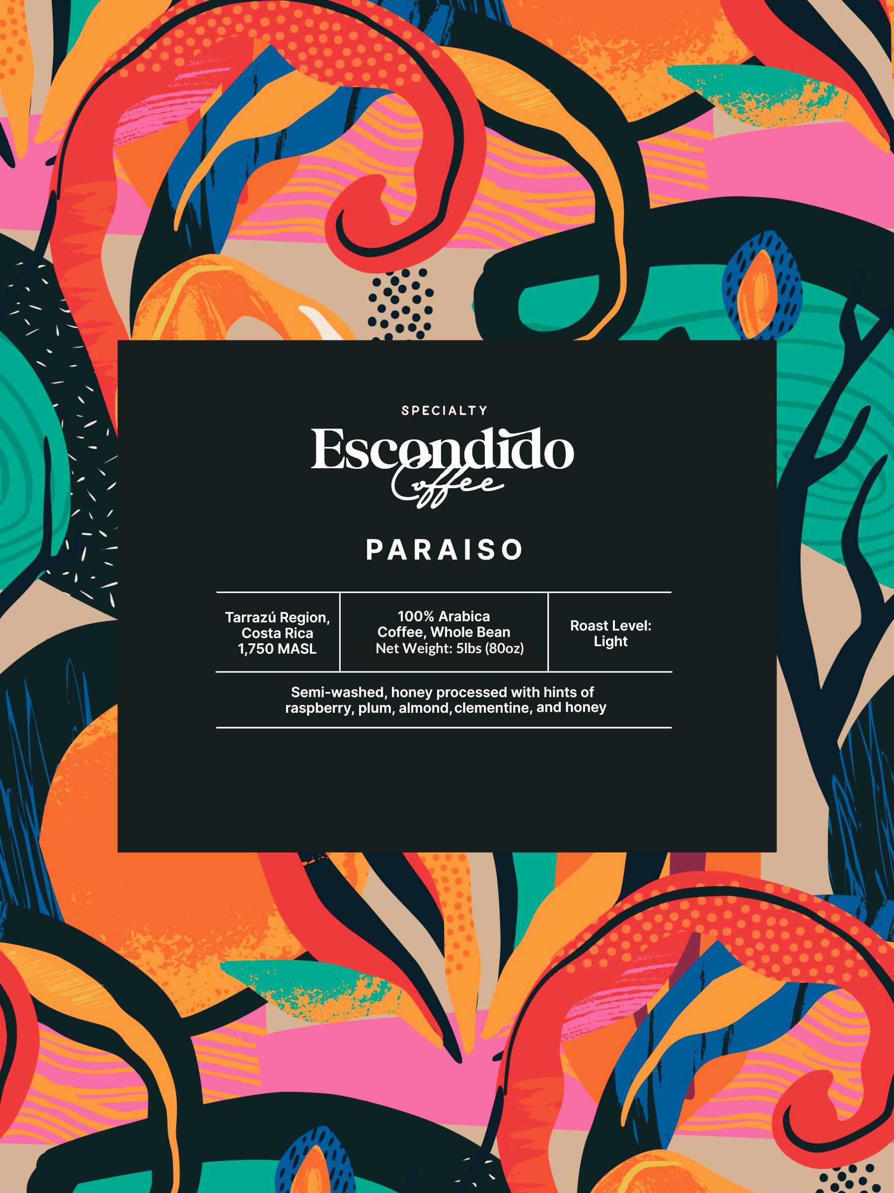 Costa Rica Paraiso 2x5lb Case Roasted Whole Bean Specialty Coffee
