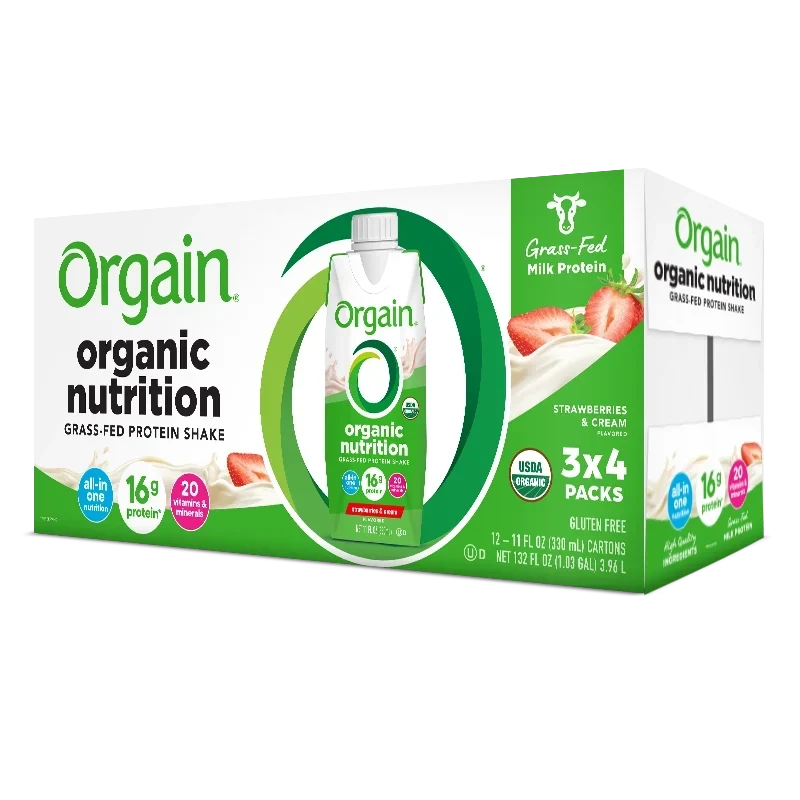 Orgain Organic Nutrition Grass-Fed Shake (Case of 12)