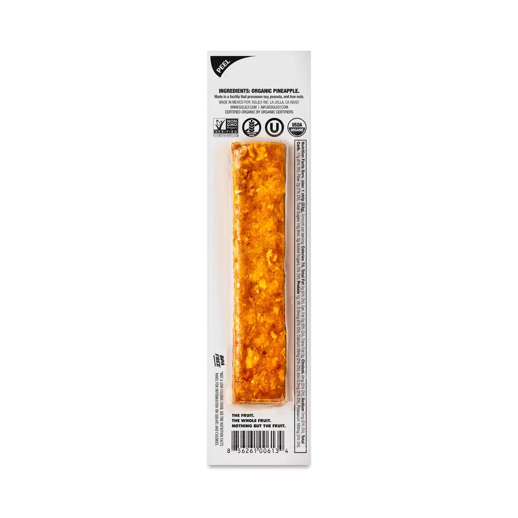 Solely Organic Pineapple Fruit Jerky Strip 0.8oz (12ct)