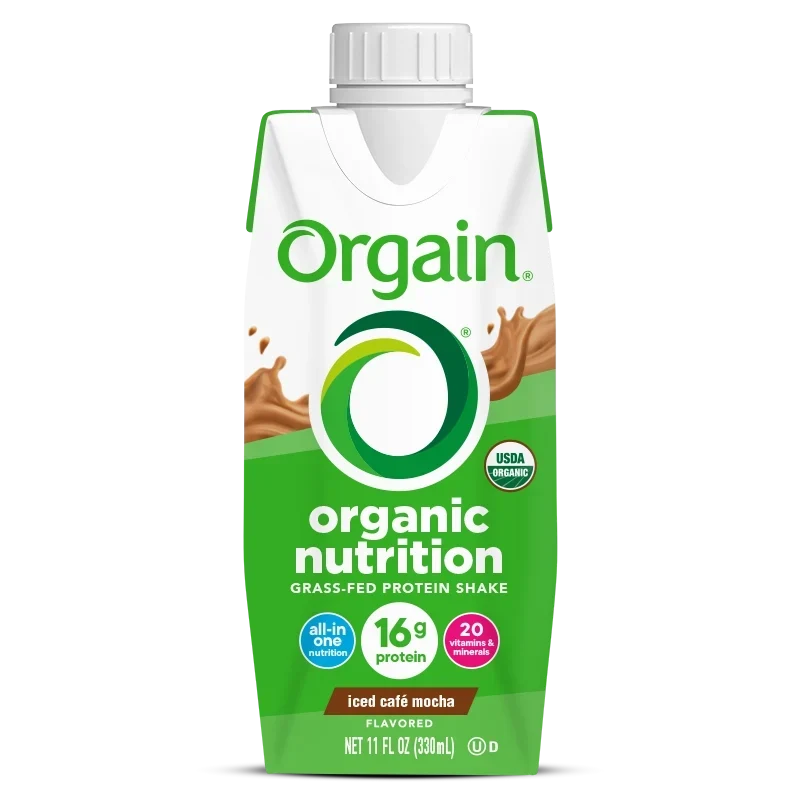 Orgain Organic Nutrition Grass-Fed Shake - Iced Café Mocha (3 4-Packs)