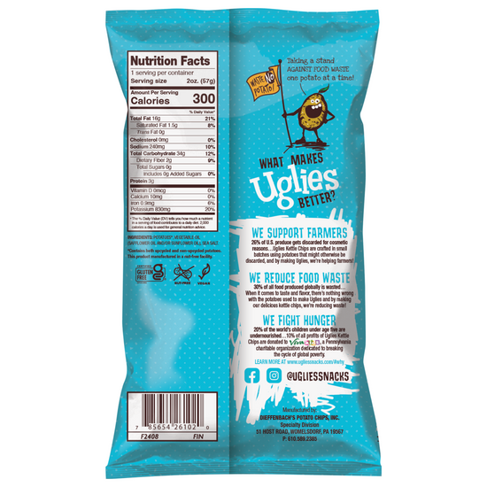 Uglies Sea Salt Kettle Potato Chips 2oz (24ct)