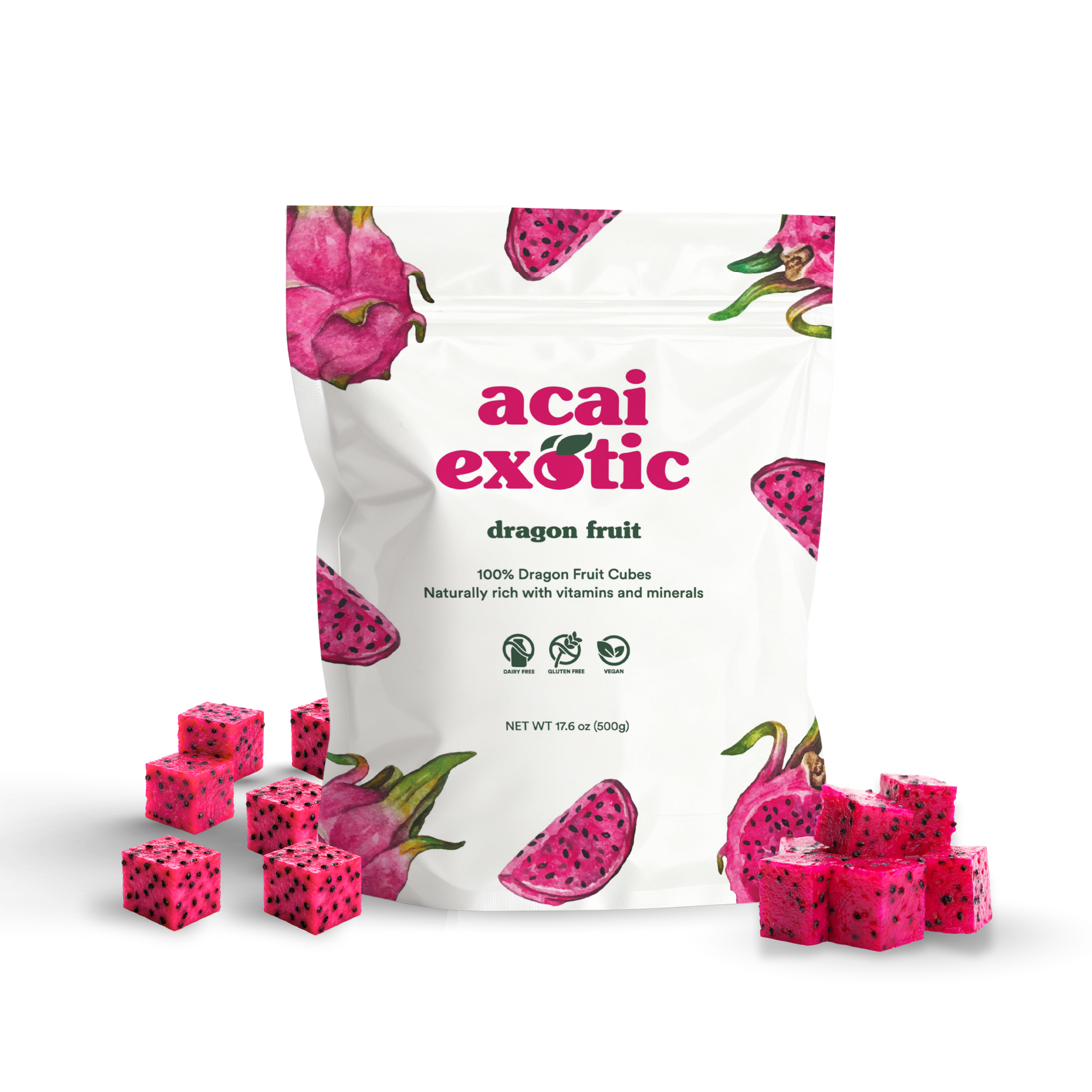 Acai Exotic Diced Dragon Fruit Case - Wholesale