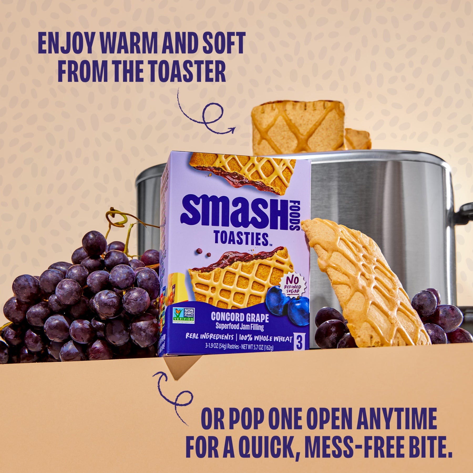 Concord Grape Toasties 3 ct | Case of 6 Boxes