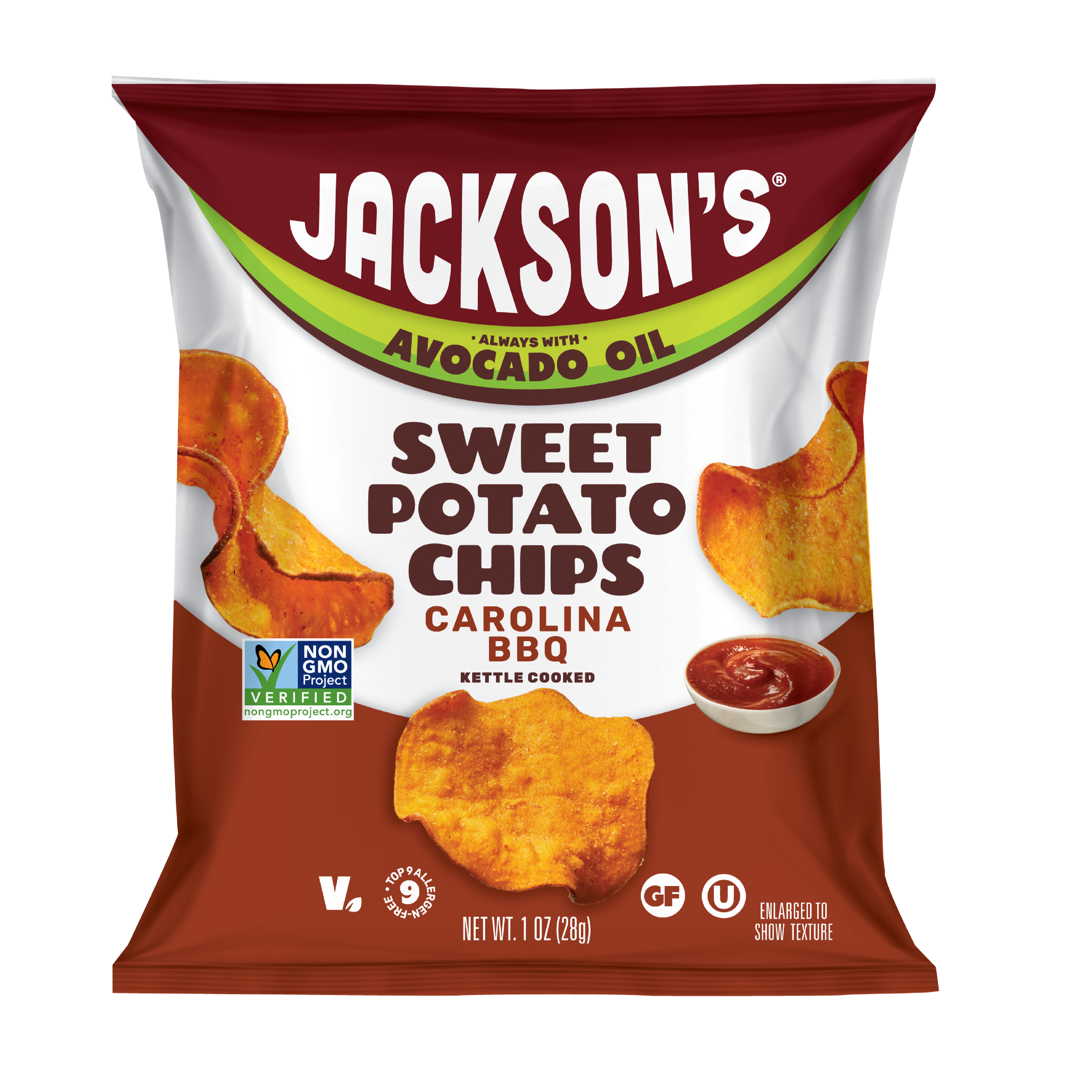 Carolina BBQ Sweet Potato Chips in Avocado Oil 1oz (Pack of 50)