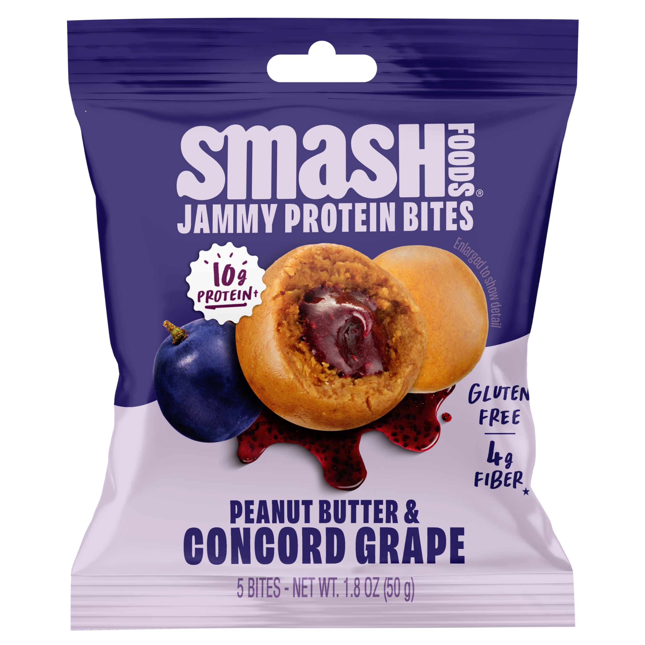 Peanut Butter & Concord Grape Jammy Protein Bites | Case of 48 Bags