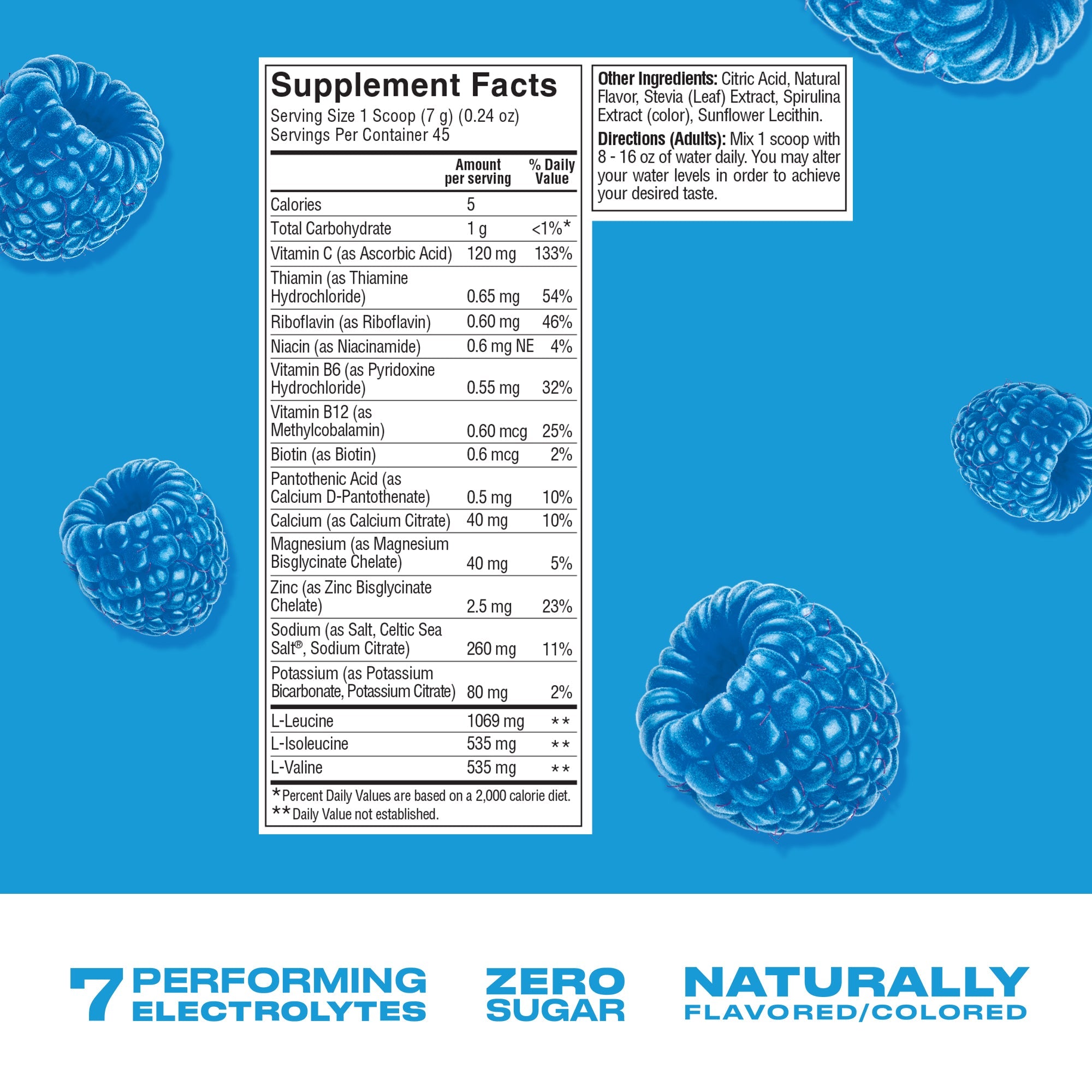 CWENCH Hydration Mix Blue Raspberry — Nutrition Facts