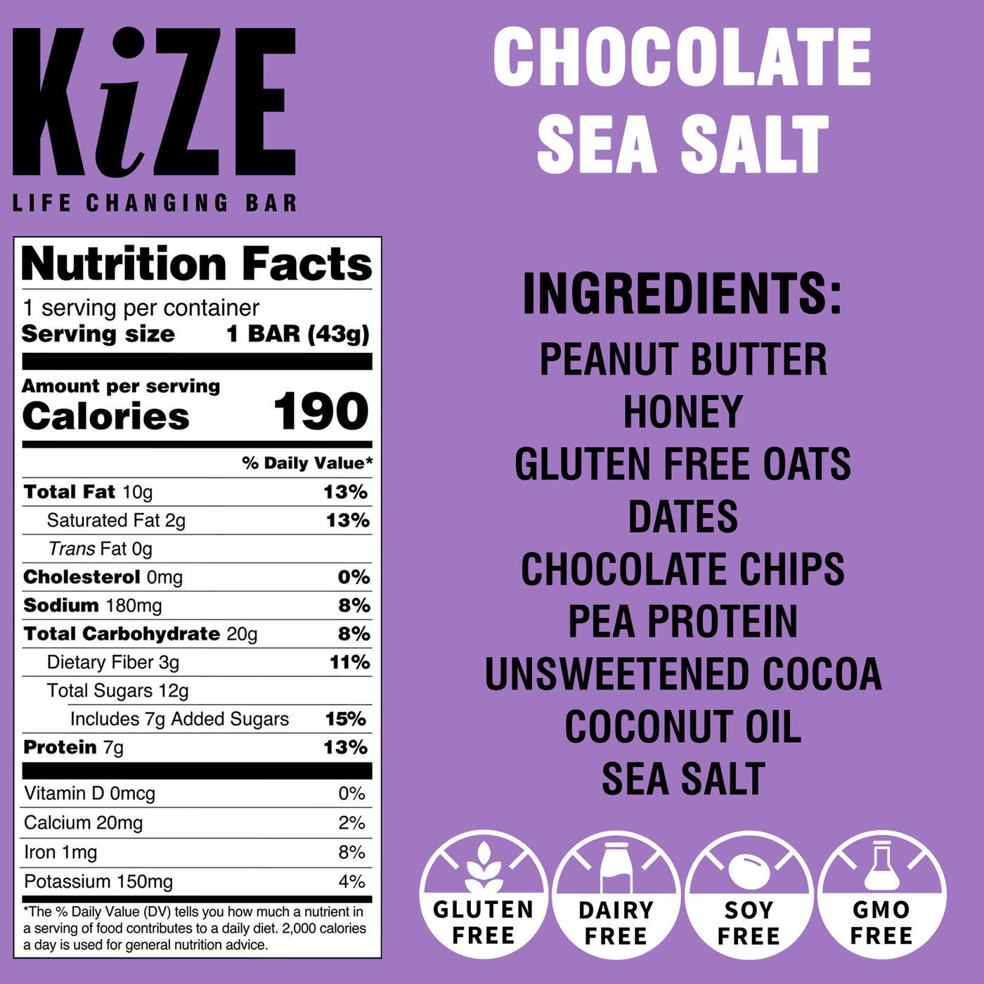 Kize Bar - Chocolate Sea Salt (10 Pack)
