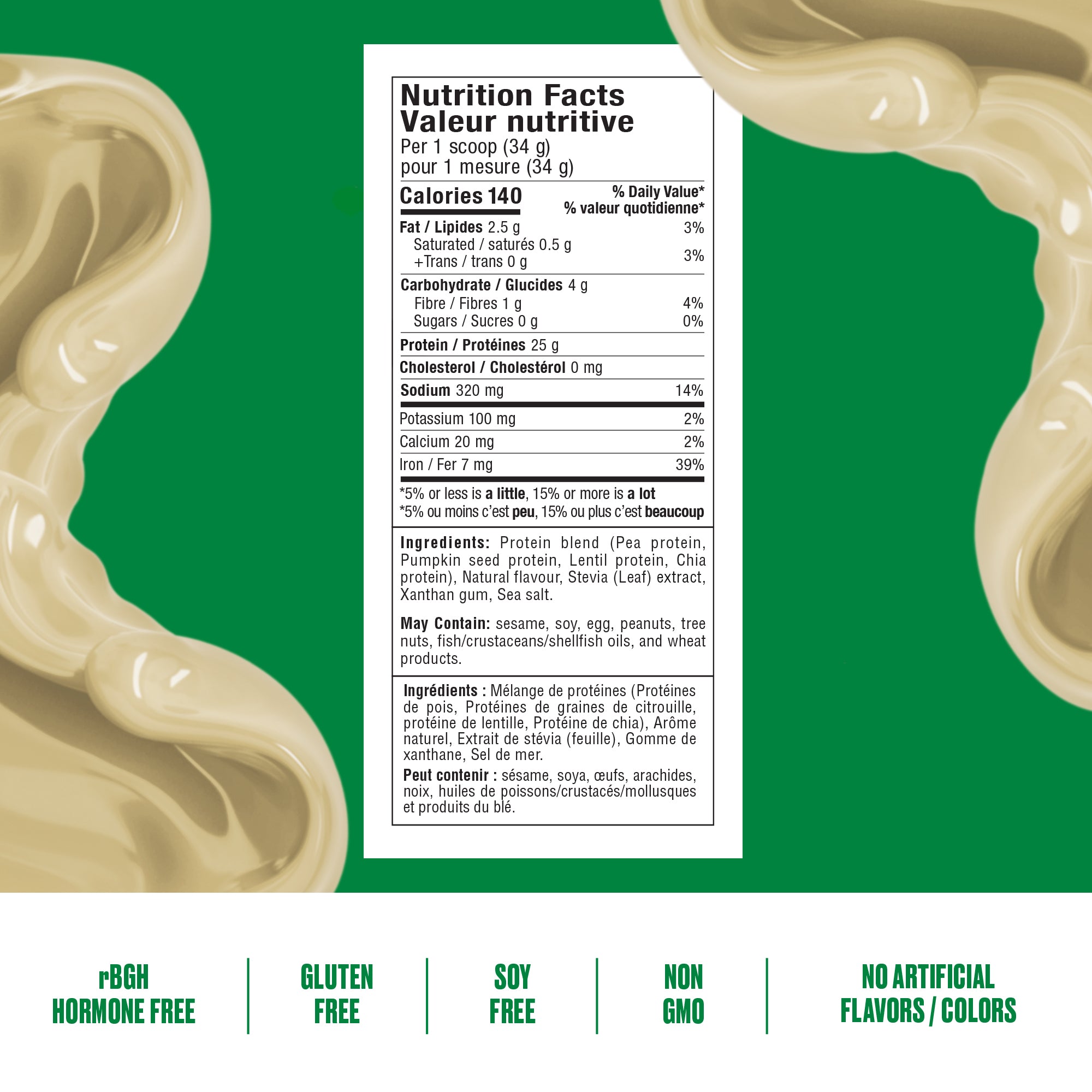 CWENCH Vegan Protein Vanilla — Nutrition Facts
