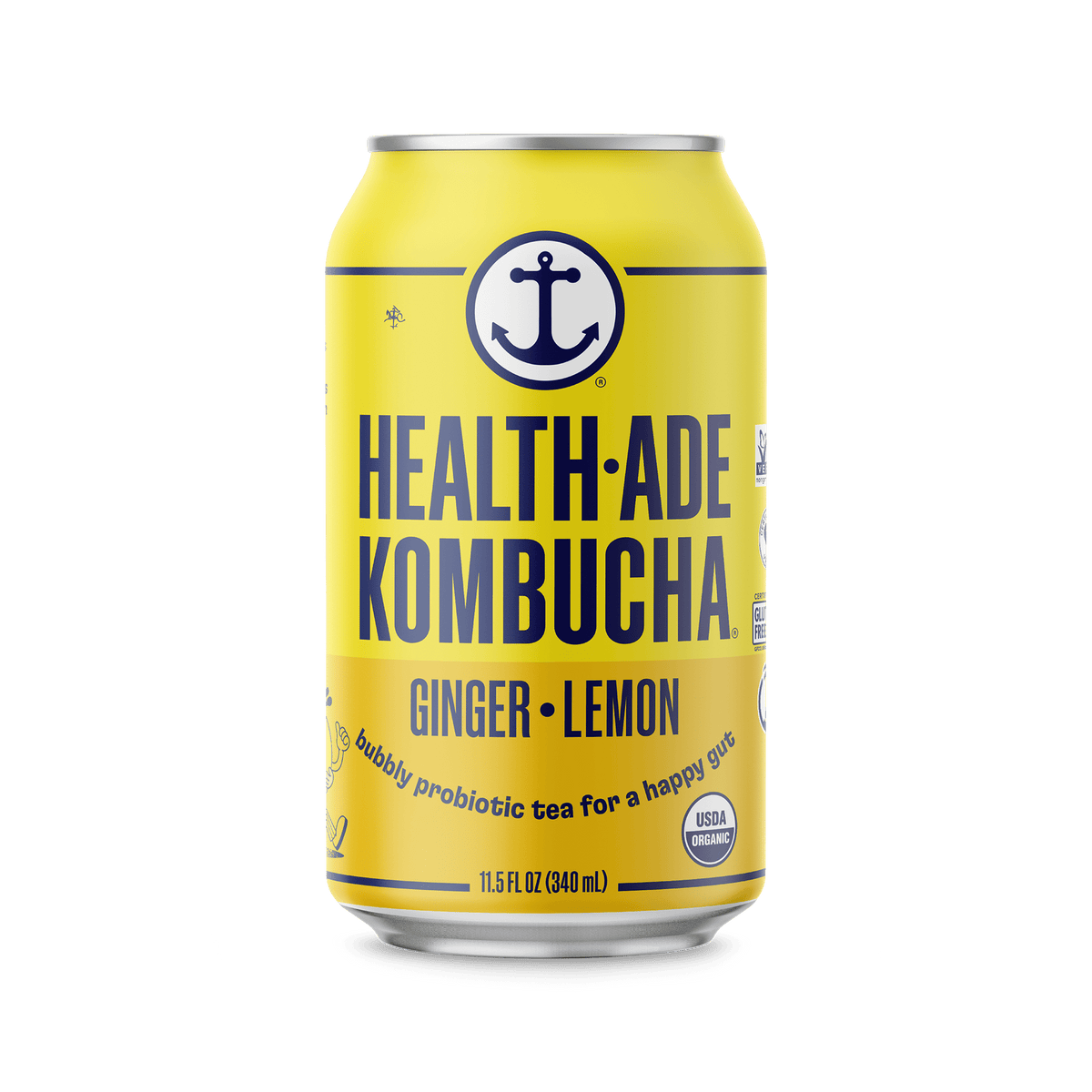 Health-Ade Kombucha in Cans — Ginger-Lemon (12-pack, 11.5oz)