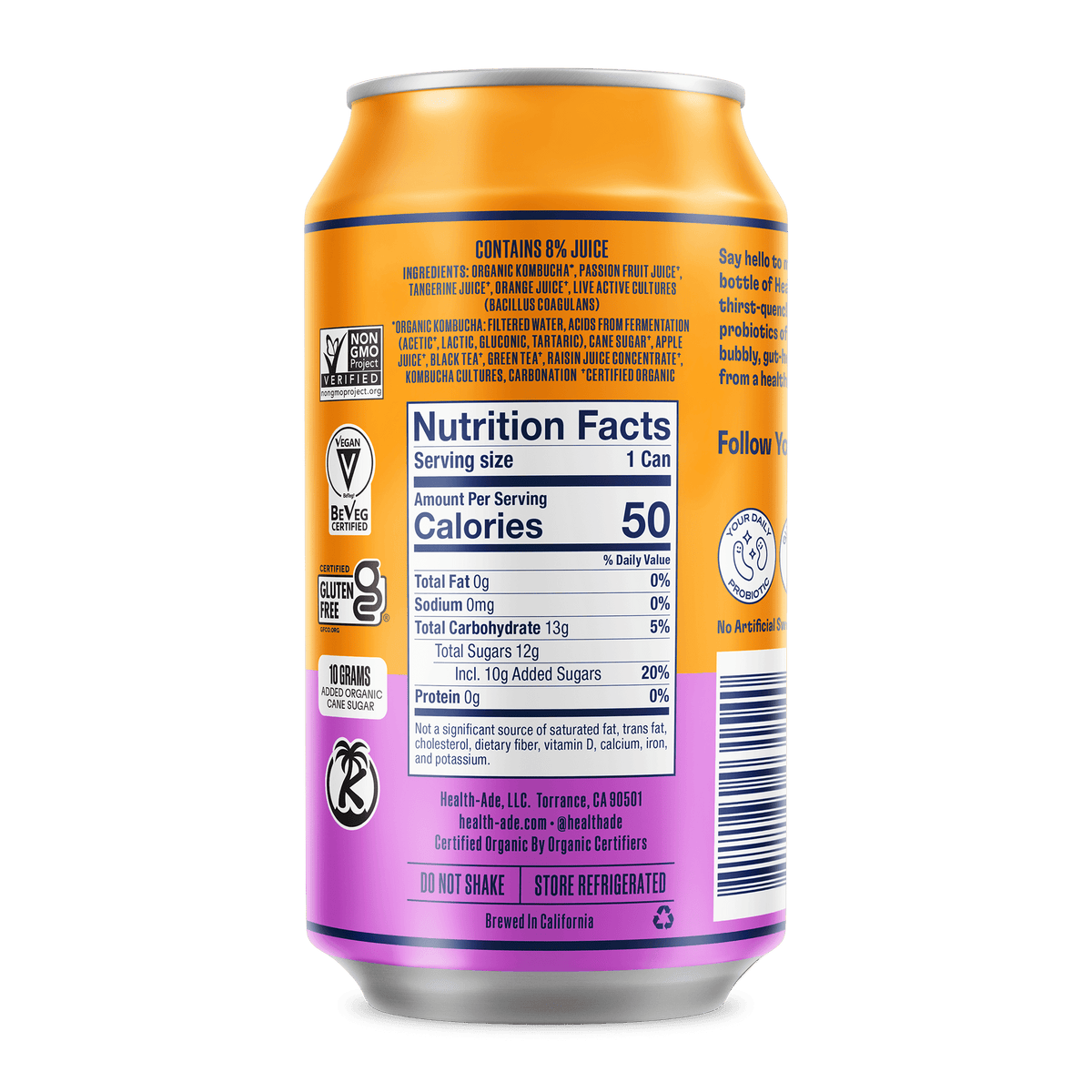 Health-Ade Kombucha in Cans — Passion Fruit-Tangerine (12-pack, 11.5oz)