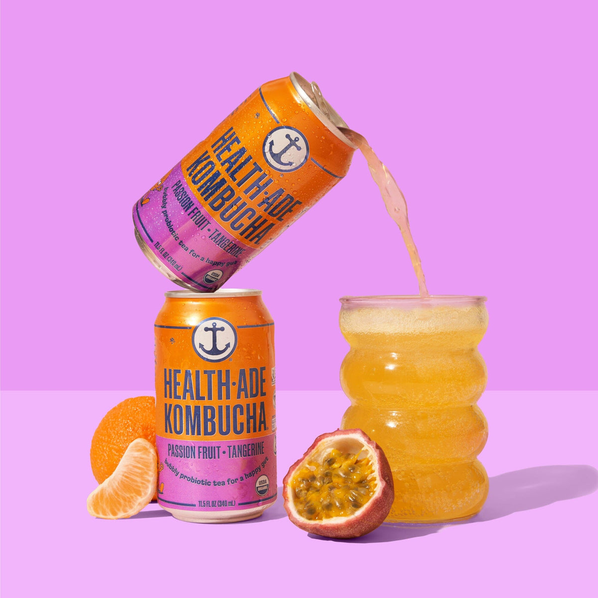 Health-Ade Kombucha in Cans — Passion Fruit-Tangerine (12-pack, 11.5oz)