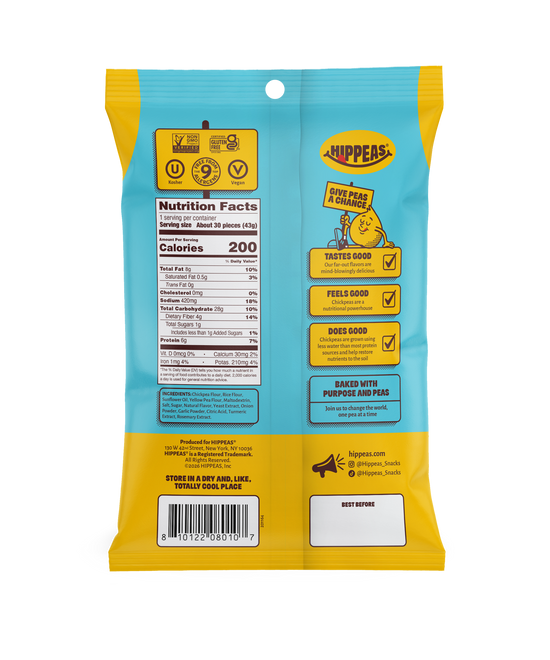 Hippeas Groovy White Cheddar Chickpea Puffs 1.5oz (12ct)