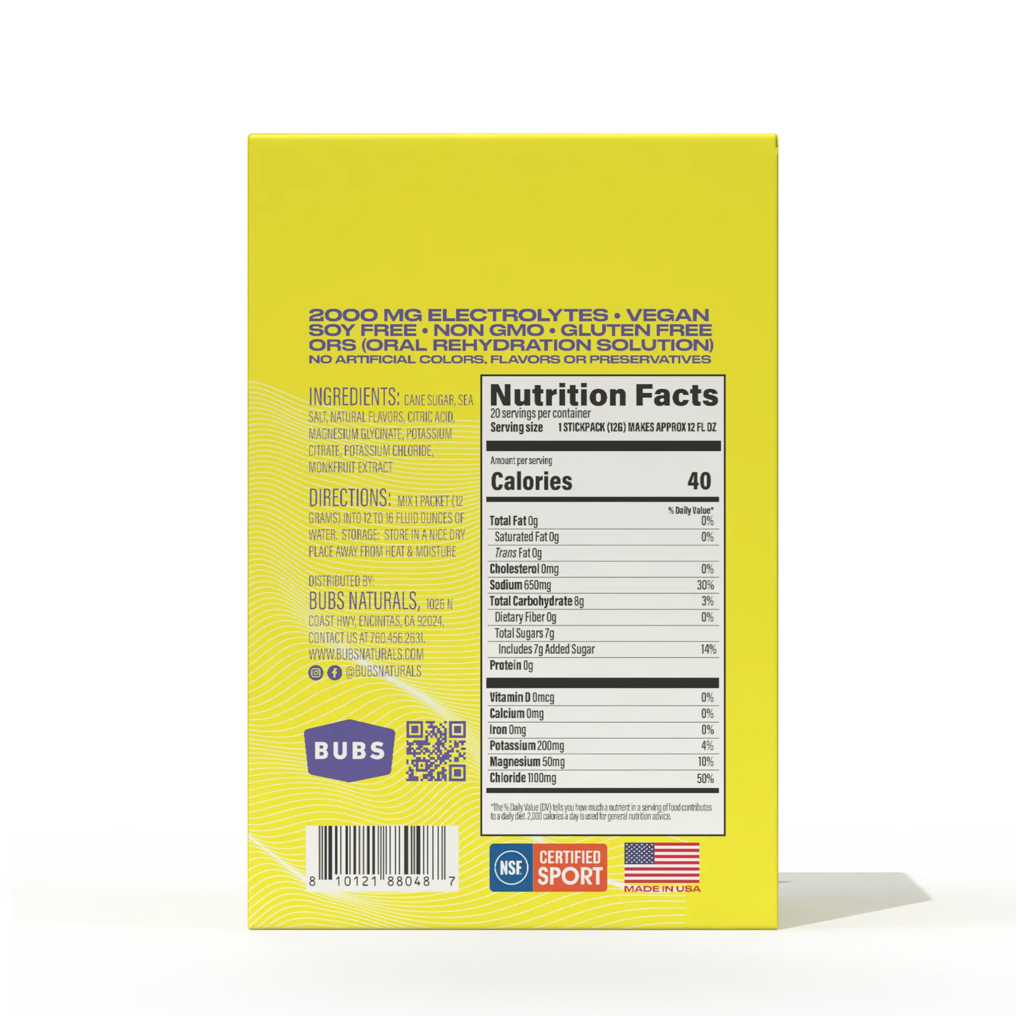 ORS Electrolytes - Lemon - Case Pack (6-20ct cartons)