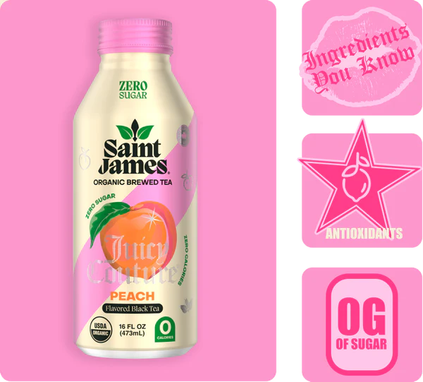 Saint James Juicy Peach Black Tea (12 Count)