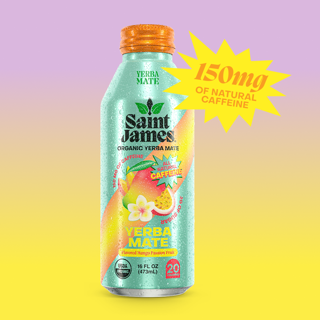 Mango Passion Fruit Yerba Mate - 150 mg Caffeine, 12 Bottles