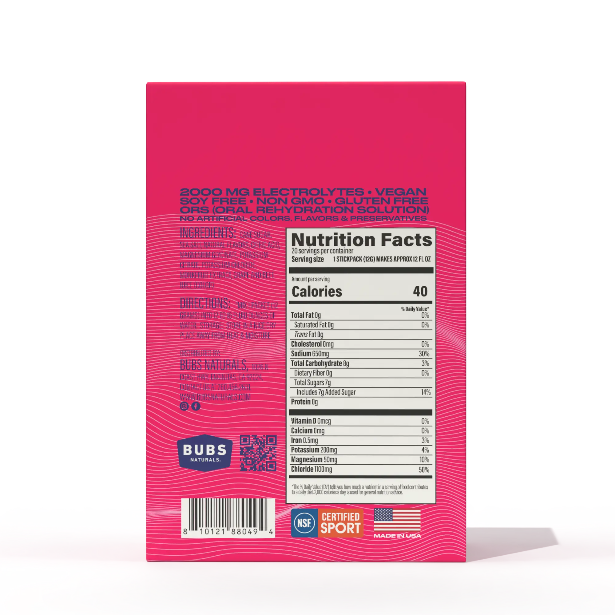 ORS Electrolytes - Mixed Berry - Case Pack (6-20ct cartons)