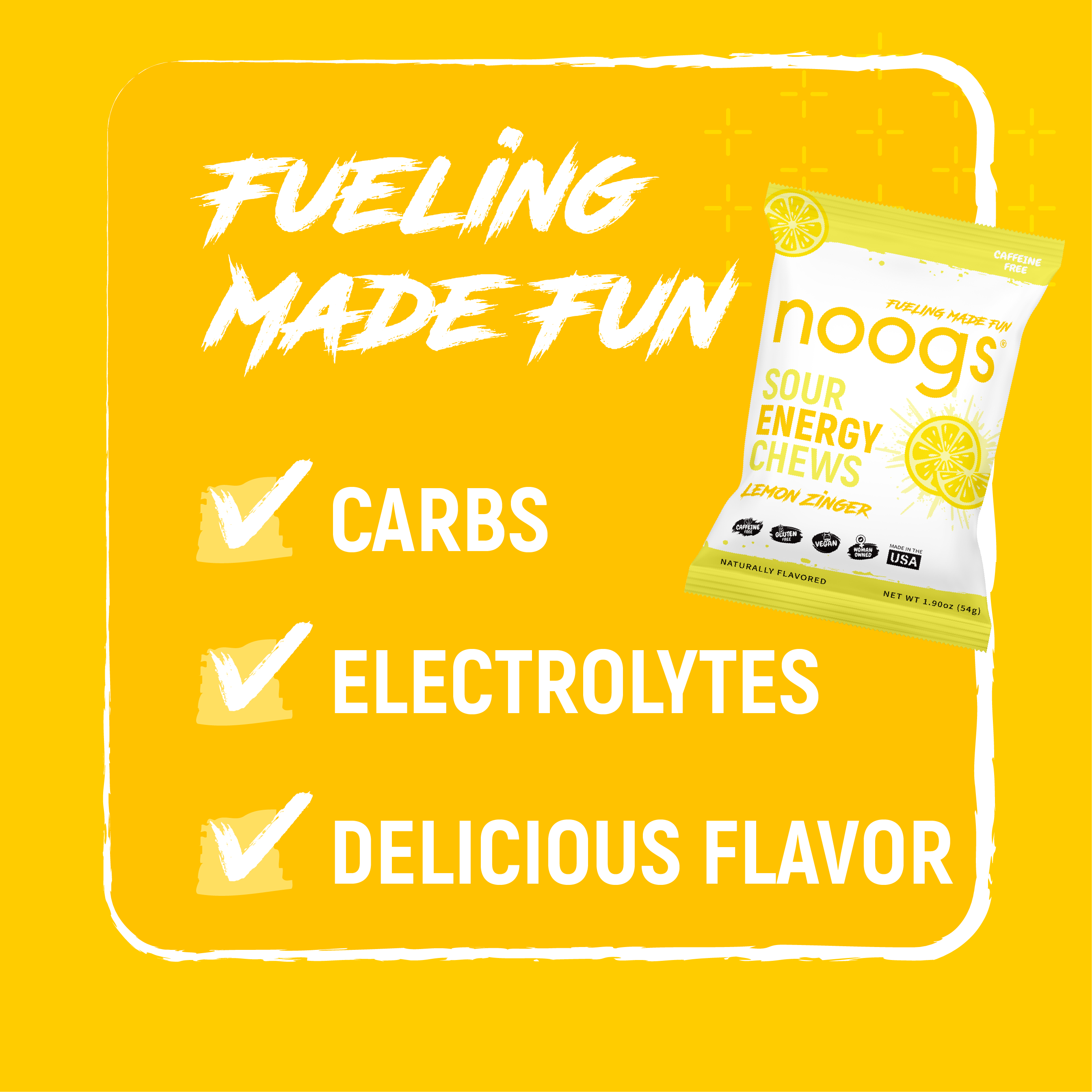 Lemon Zinger Sour Energy Chews (12 bags, 24 servings) - PSC