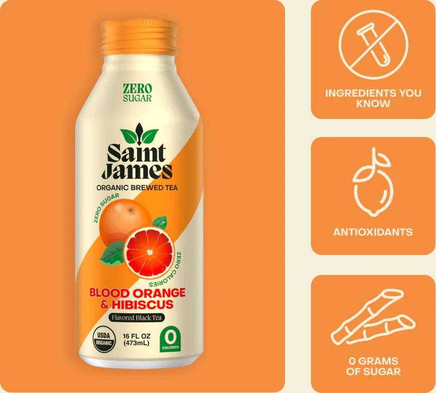 Saint James Blood Orange & Hibiscus Black Tea (12 Count)