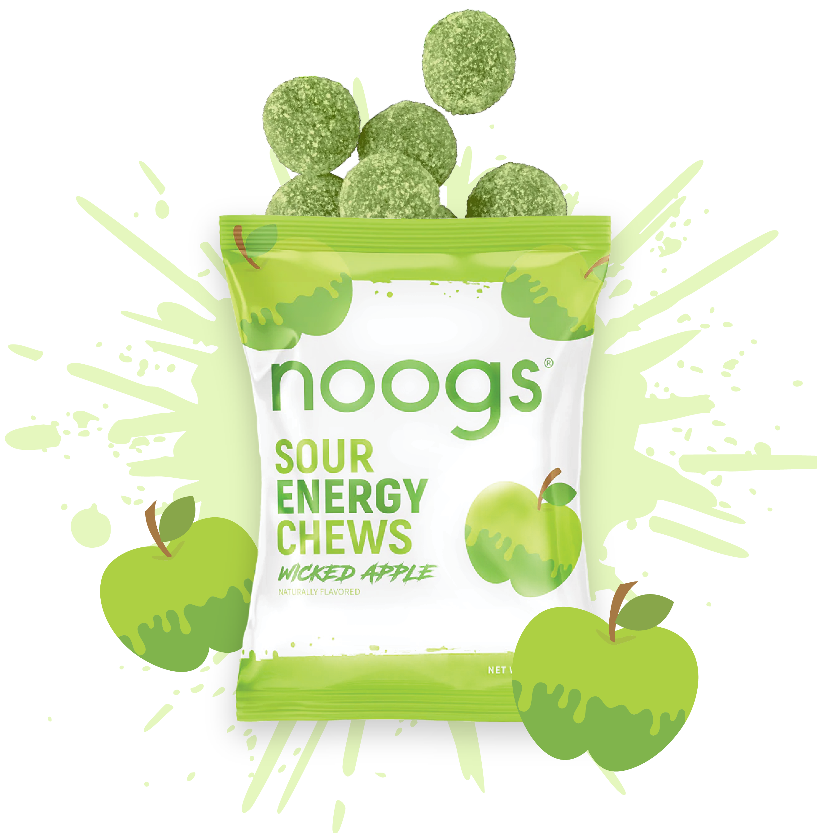 Wicked Apple Sour Energy Chews (12 bags, 24 servings) - PSC