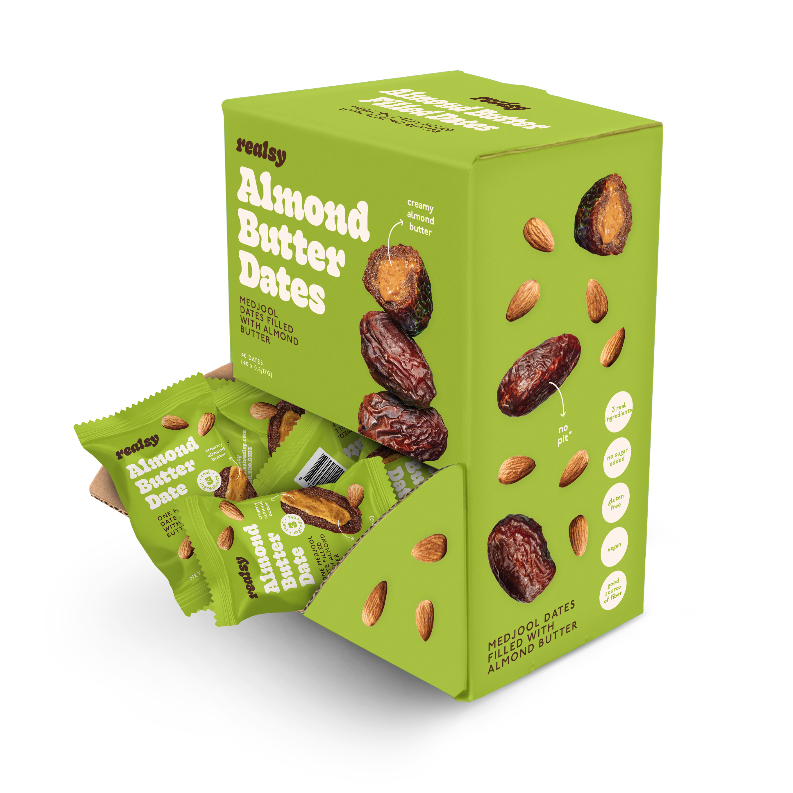 Almond Butter Dates | Individually Wrapped (200 count-5 cases) | Wholesale