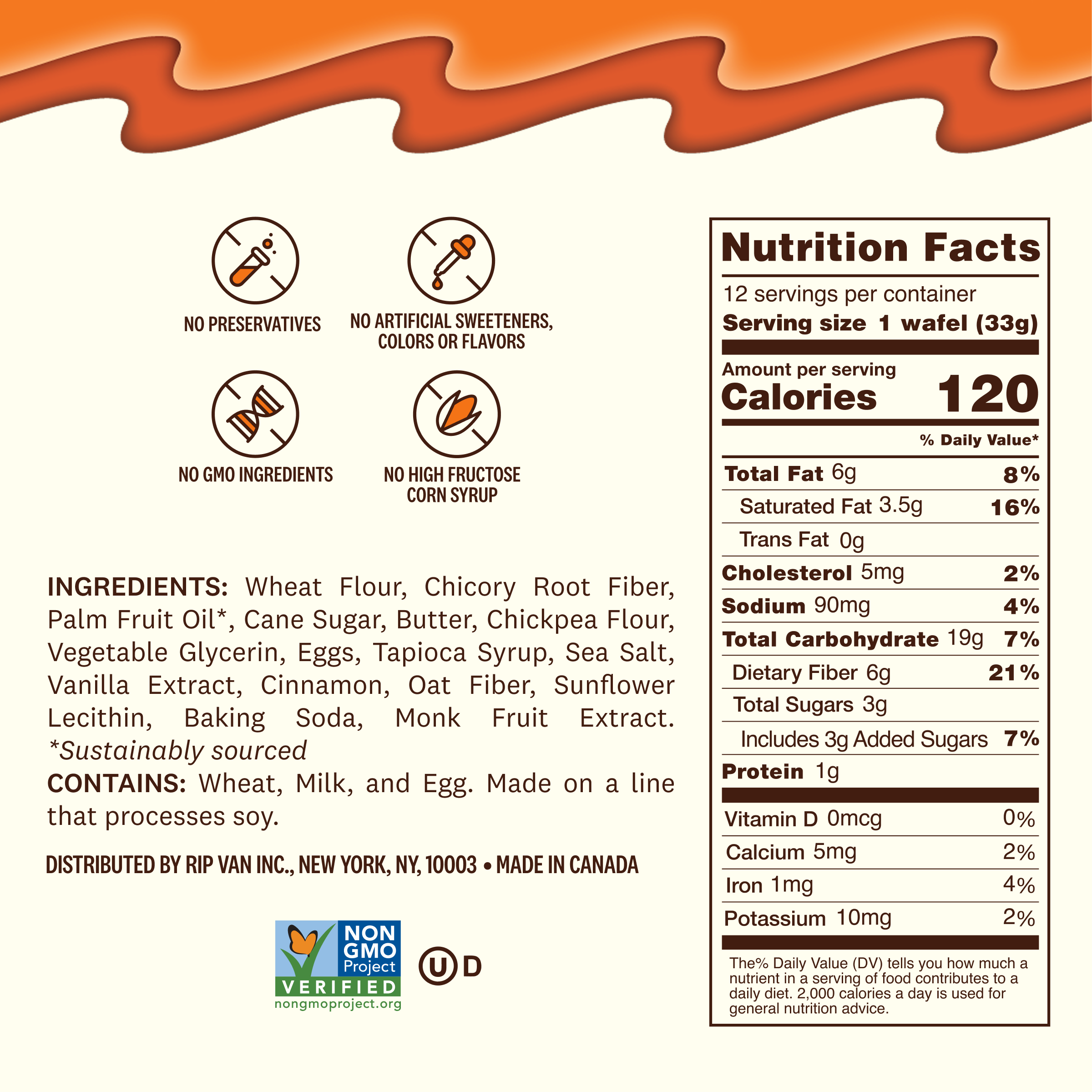 Rip Van Dutch Caramel & Vanilla Stroopwafel Cookies 1.16oz (48ct)
