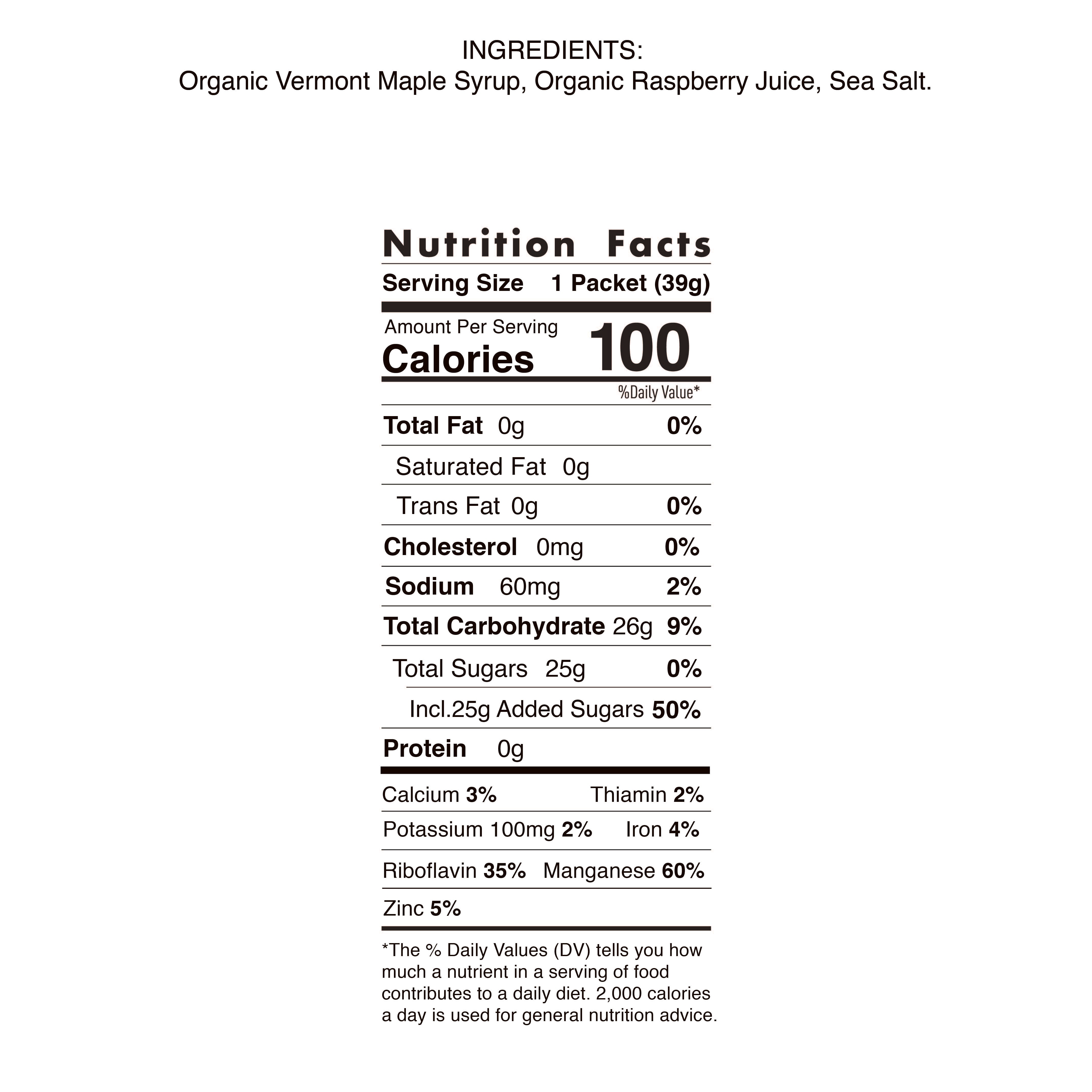 Salted Rasberry UnTapped Energy Gels (80-400 Pack)