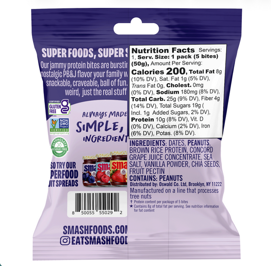Peanut Butter Grape Protein Bites (8 Count)
