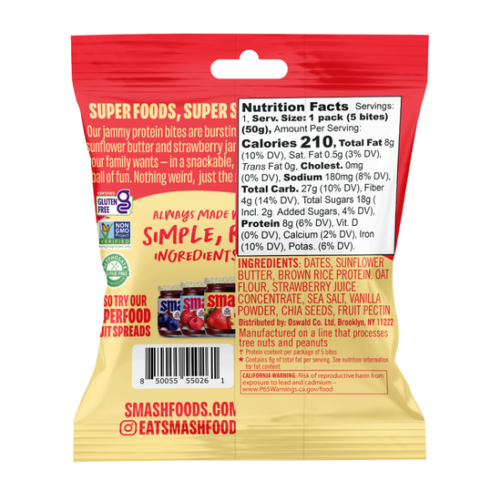 Sunflower Butter Strawberry Protein Bites (8 Count)