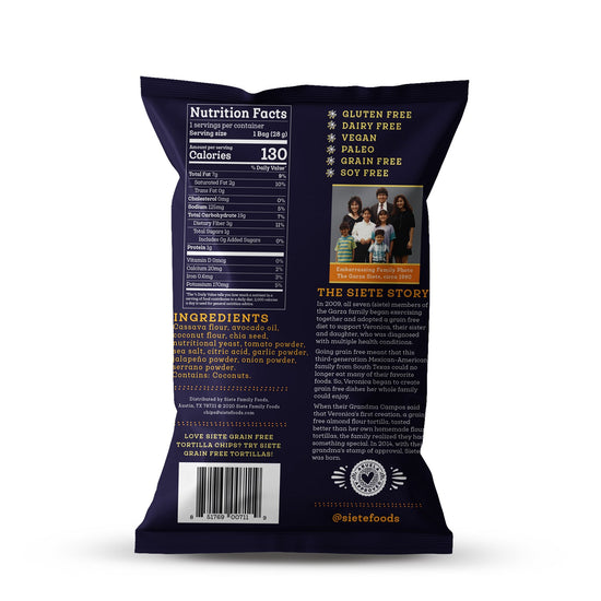 Nacho Grain Free Tortilla Chips 1oz - 1 Case (24 bags)
