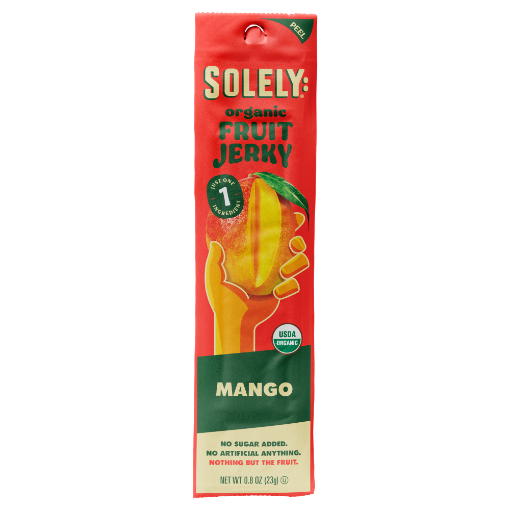 Solely Organic Mango Fruit Jerky Strip 0.8oz PS (12ct)
