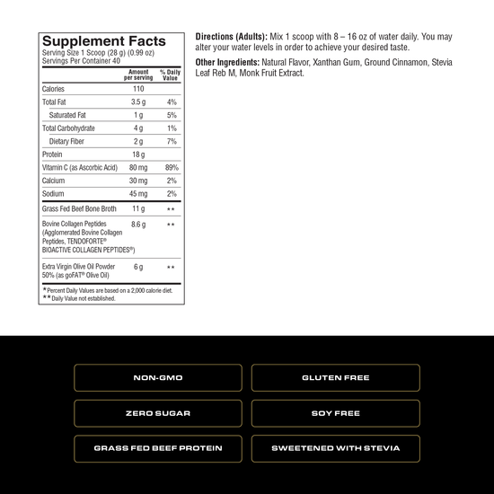 Spoken Grass Fed Beef Protein — Vanilla (6 count case, 820g tubs)