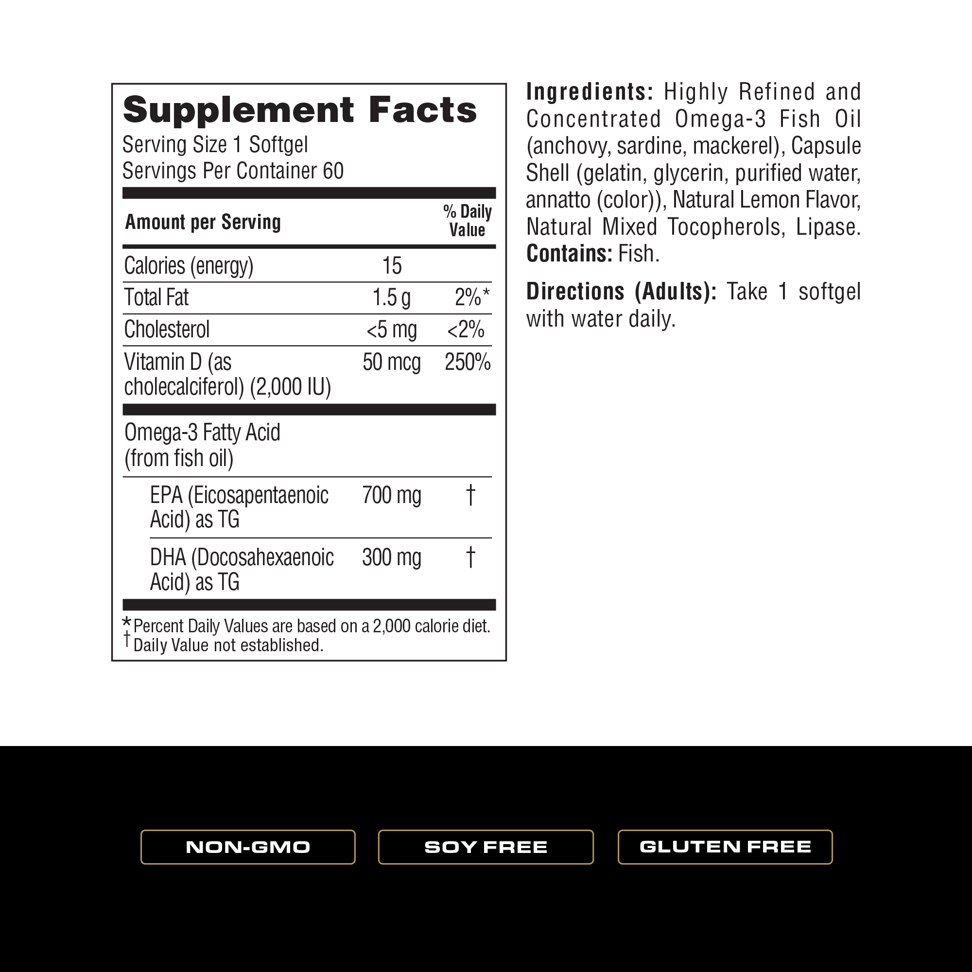 Spoken High EPA Fish Oil + D — Supplement Facts