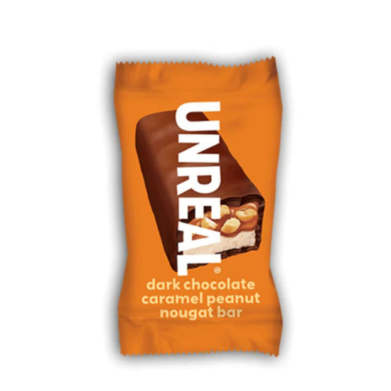 UnReal Mini Bites Dark Chocolate Caramel Peanut Nougat Bars 0.5oz (30ct)
