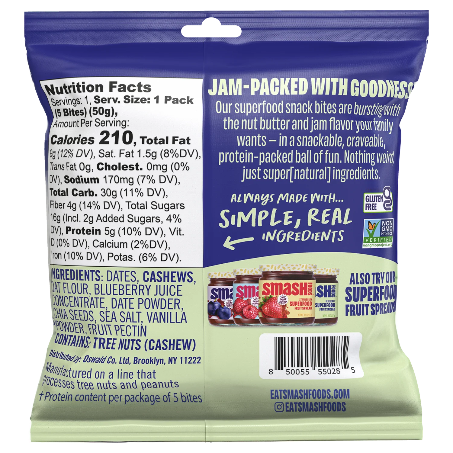 Cashew Butter Blueberry Protein Bites (8 Count)