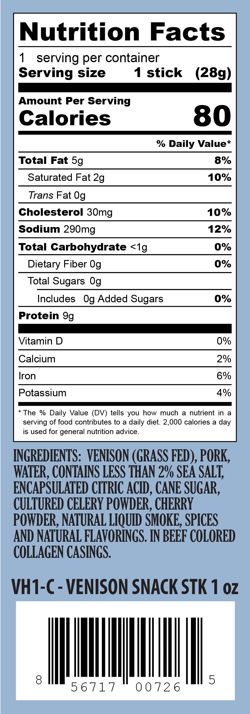 Pearson Ranch Venison Single Snack Stick - 24 Count Caddy