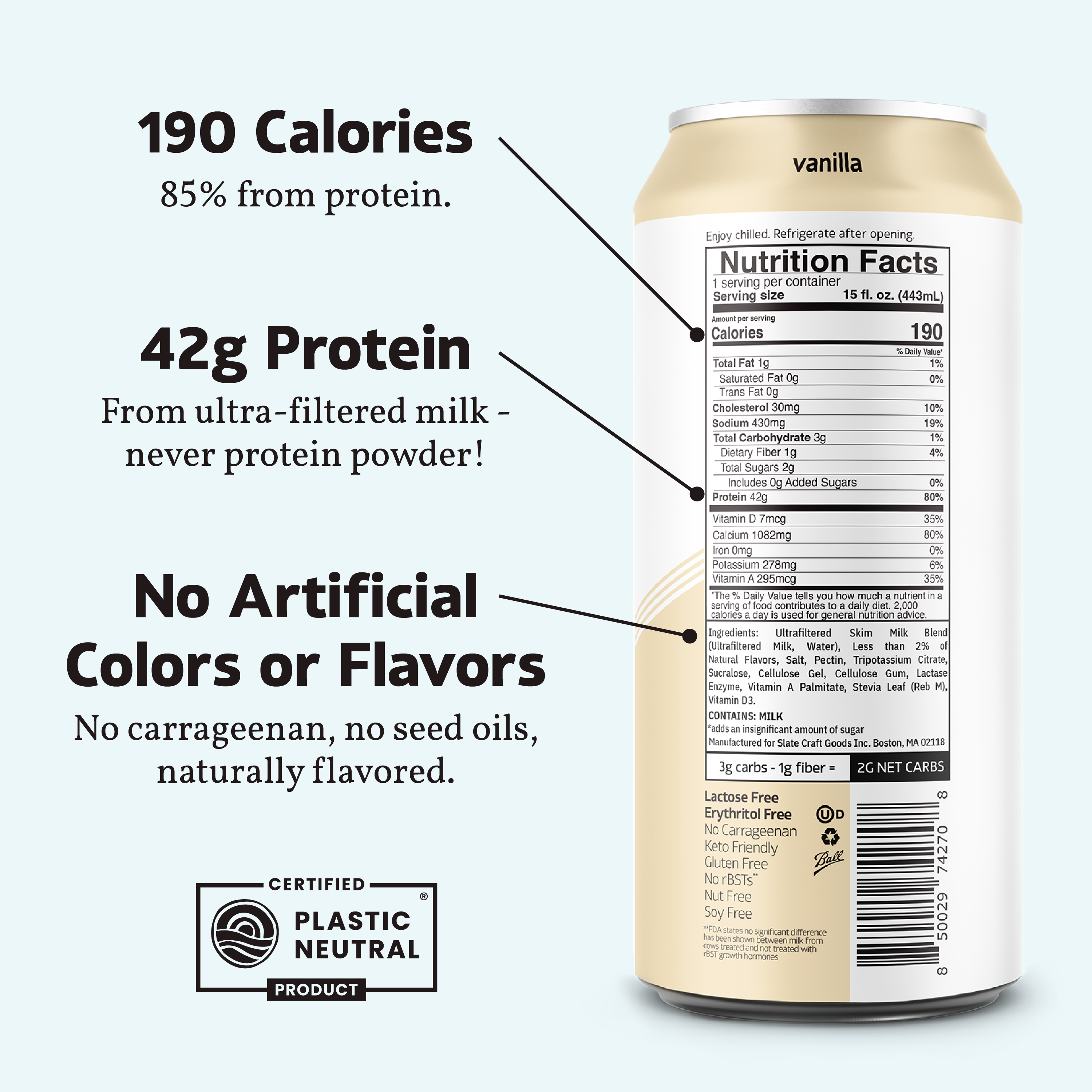 Vanilla 42G nutrition facts