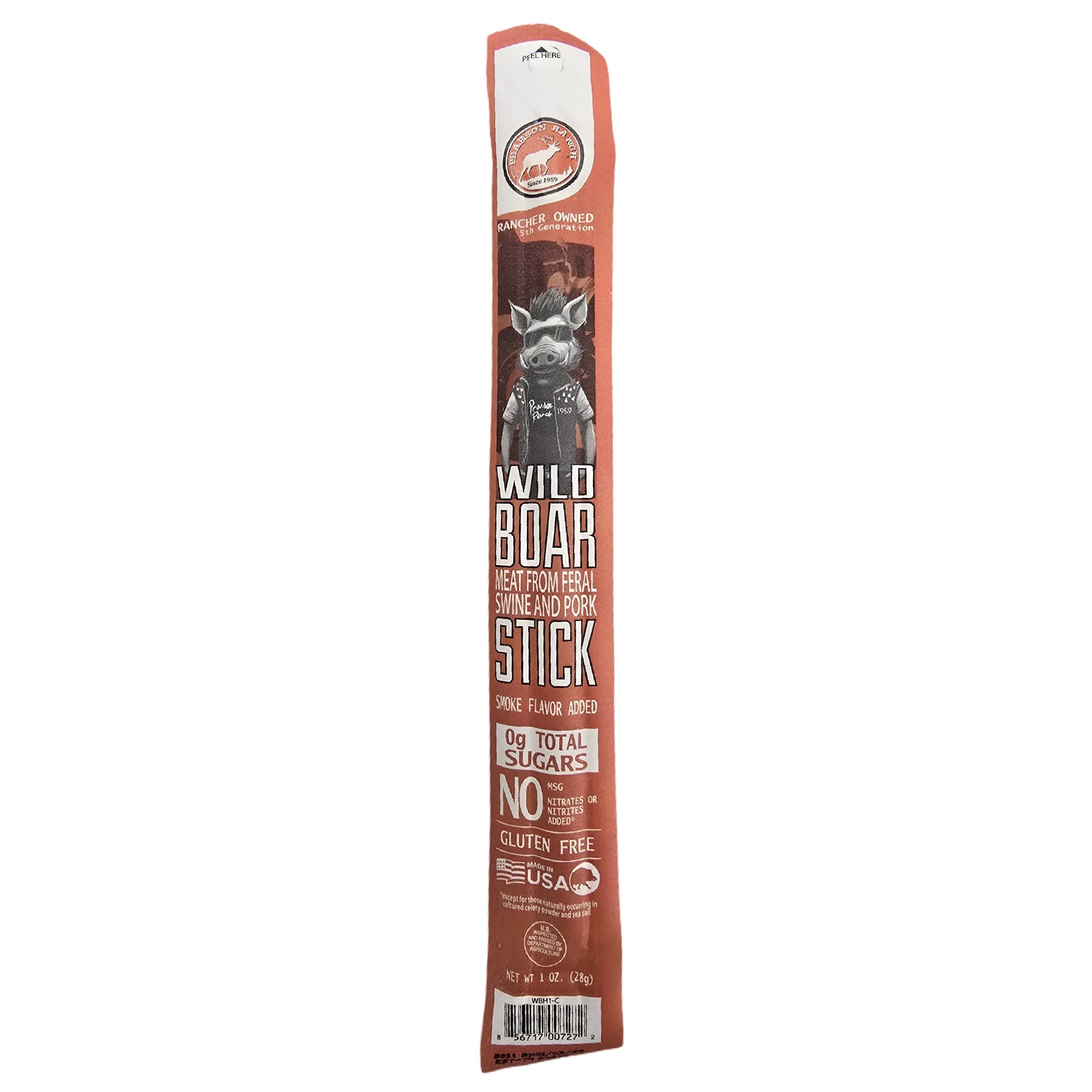 Pearson Ranch Wild Boar Single Snack Stick - 24 Count Caddy