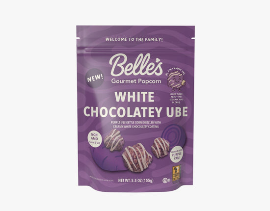 White Chocolatey Ube 2.5oz popcorn (100 pack)