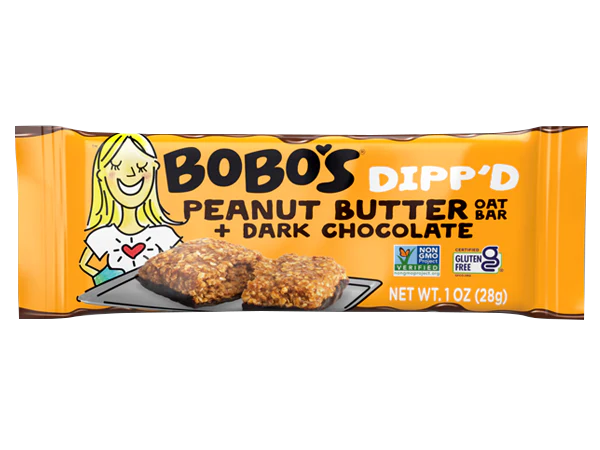 Bobos Dipp'd Peanut Butter Oat Bar + Dark Chocolate (30 Pack)