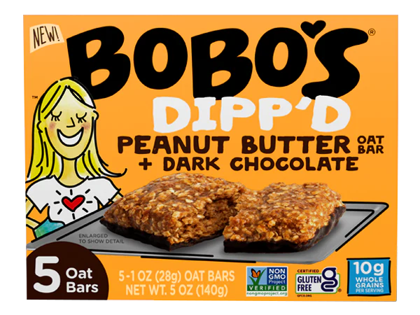Bobos Dipp'd Peanut Butter Oat Bar + Dark Chocolate (30 Pack)