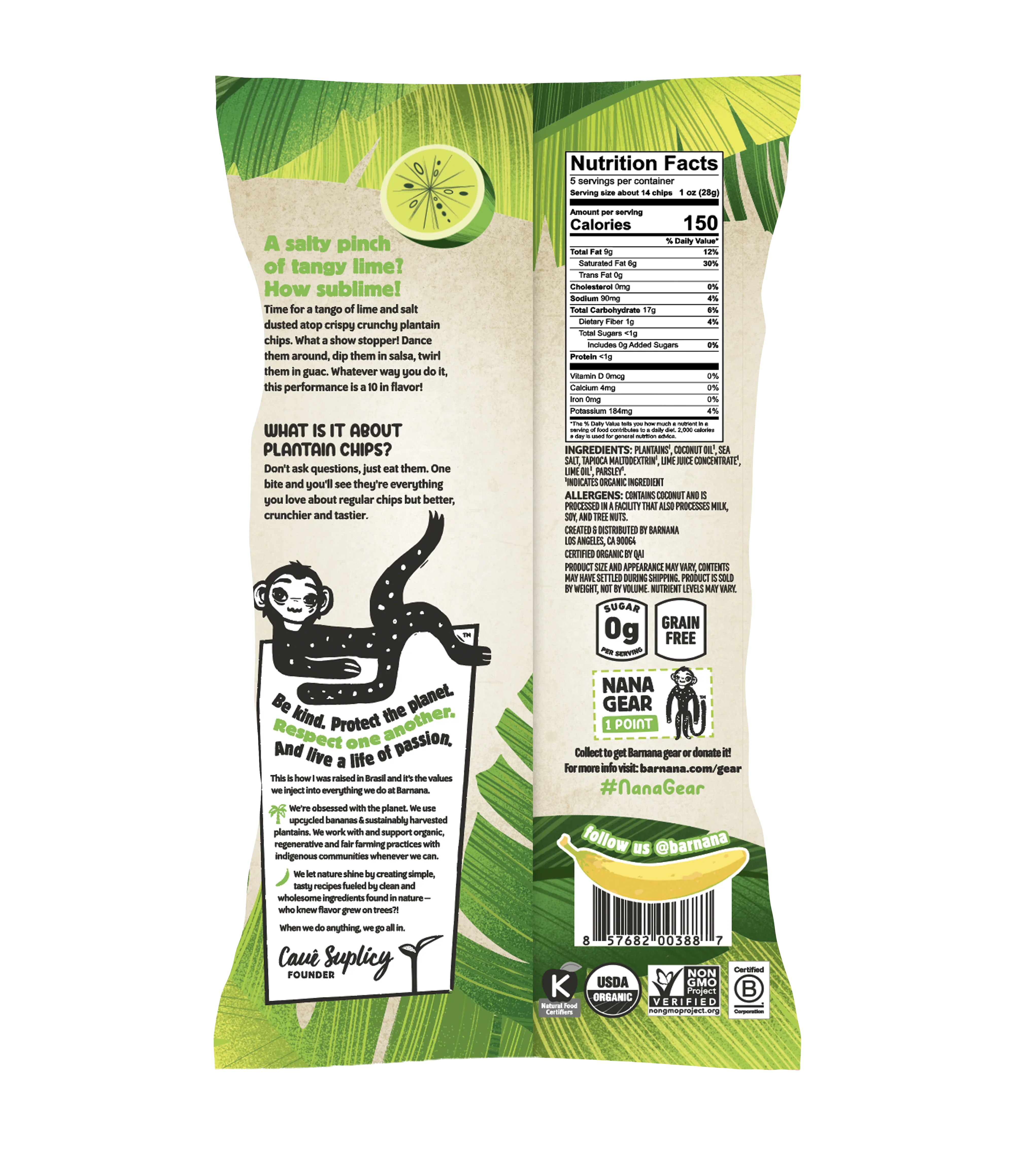 (6 Pack) Acapulco Lime Plantain Chips 5oz.