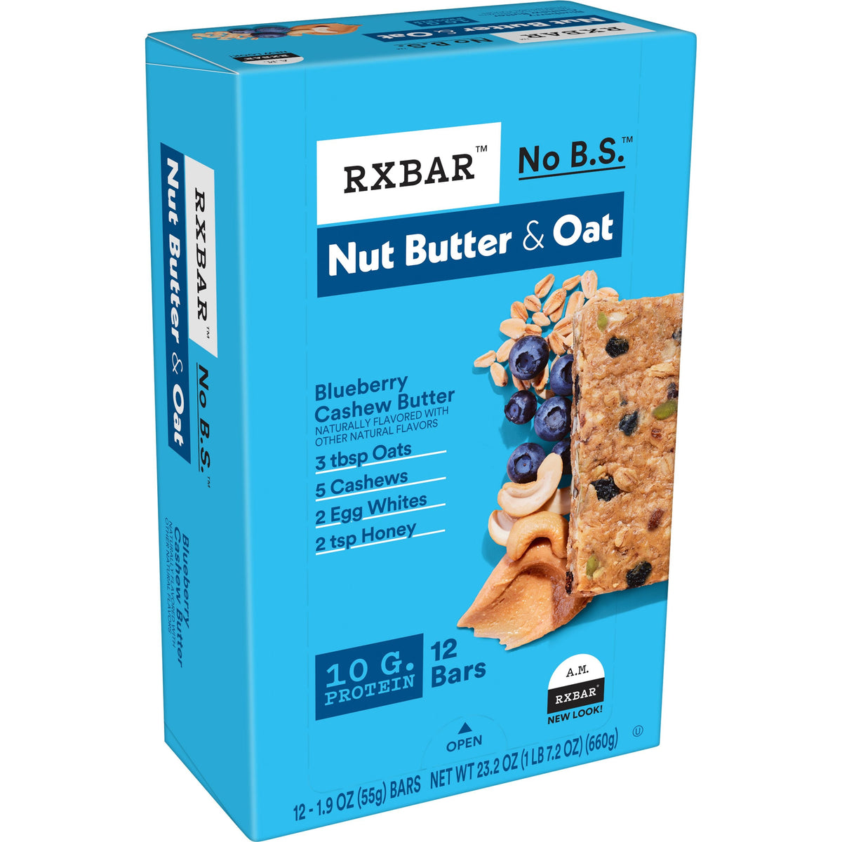 RXBAR Nut Butter & Oat - Blueberry Cashew Butter (12 Bars)
