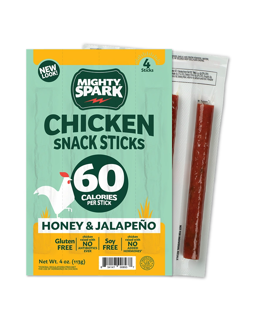 Mighty Spark Honey & Jalapeño Chicken Snack Sticks