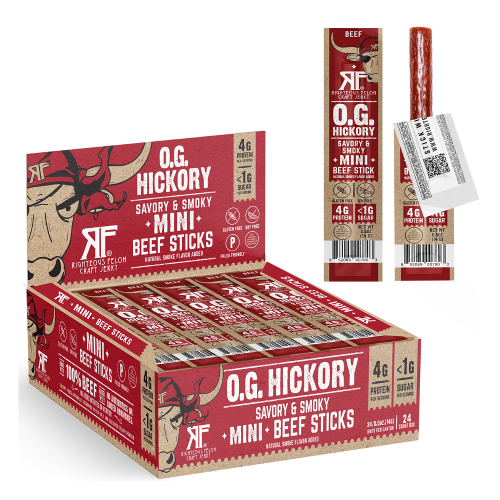 Righteous Felon O.G. Hickory Beef Stick Minis 0.5oz (24ct)