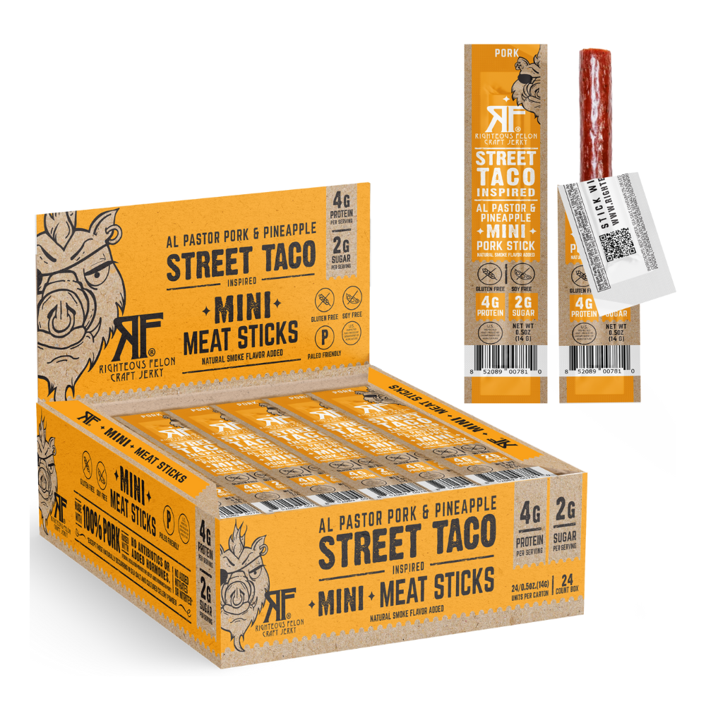 Righteous Felon Street Taco Pork Stick Minis 0.5oz (24ct)