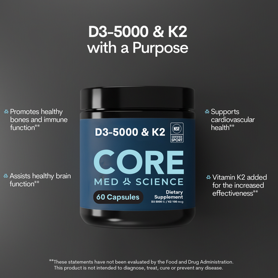 Vitamin D3-5000IU + K2 Bottle 60CT Capsules