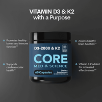 Vitamin D3 2000IU + K2: Bottle (60 Count) (Wholesale)